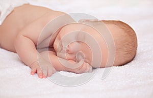 Close up of newborn baby