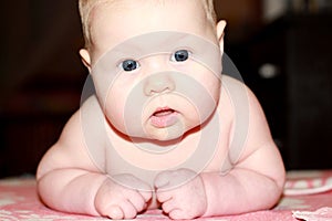 Close-up newborn girl