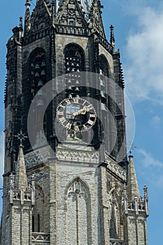 Close up Nieuwe Kerk tower, Delft, Netherlands