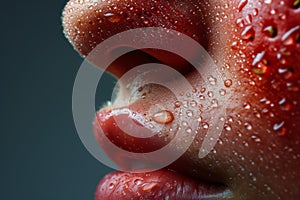 close-up of a nose with large blackheads. Strawberry Nose