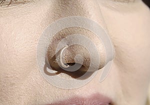 Close up of Nose Ring