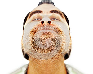 Close up of bearded man