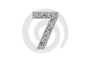 A close up of the number seven with diamonds