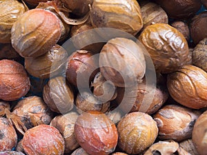 Close up of nutmeg seeds