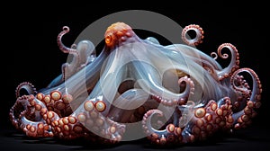 A close up of an octopus with tentacles and a head, AI