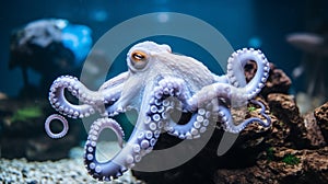 Close up of octopus underwater, highlighting marine life and diversity of ocean inhabitants