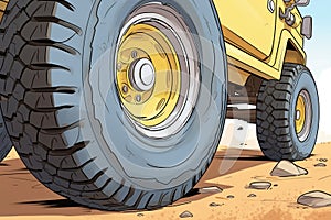 close-up of an off-road rvs heavy-duty tires