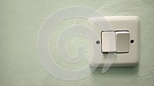 Close up On Off switch light at the wall