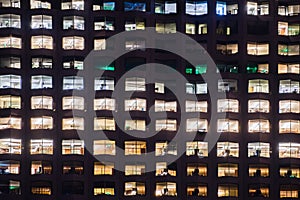 Close up of office building windows