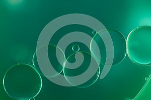 Close up ,oil drops floating on water surface