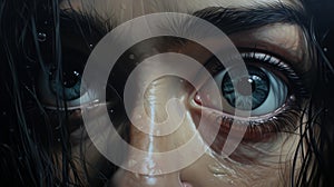 Scared Eyes: Hyperrealistic Digital Paintings In Narrative Realism Style photo