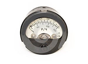 Close-up of an old ampermeter