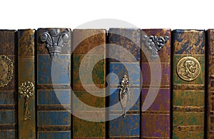 Close up of old books