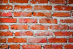 Close up of old brick wall background. Antique stonewall surface.