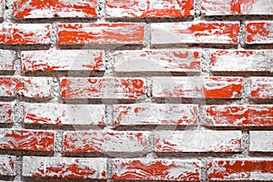 Close up of old brick wall background. Antique stonewall surface.