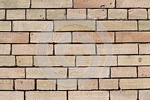 Close-up of an old brick wall of the 20th century made of silicate bricks