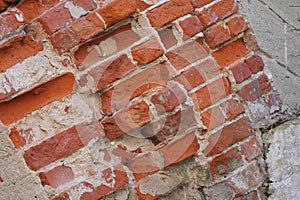 Close up on an old bricks wall with copy space for your text.