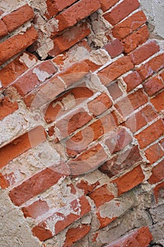 Close up on an old bricks wall with copy space for your text.