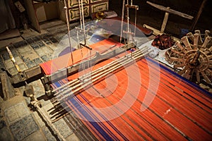 Close up of old, classic Indian hand loom.