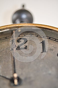 Close up of an old clock face