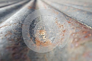 Close up of old correlated metal sheet