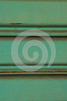 Close up of old and dirty corrugated of mint metal sheet slide d