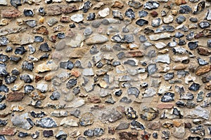 Old English flintstone wall. UK photo