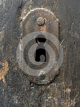 Close up of old keyhole