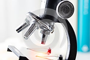 Close up of an Old Microscope