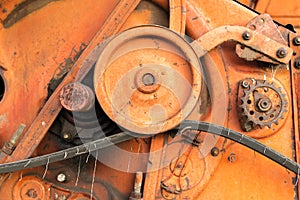 Close-up of Old Red Harvester Cogs photo