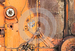 Close-up of Old Red Harvester Cogs photo