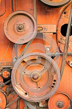 Close-up of Old Red Harvester Cogs photo