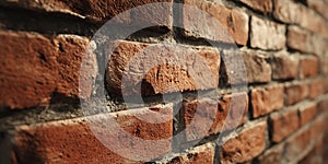 Closeup of Old Rough Red Brick Wall Texture