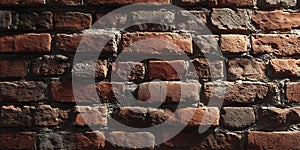 Closeup of Old Rough Red Brick Wall Texture