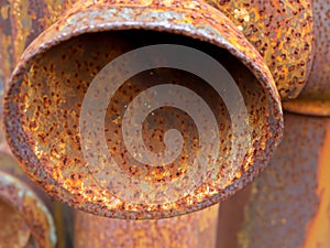close up old rusty metal pipe