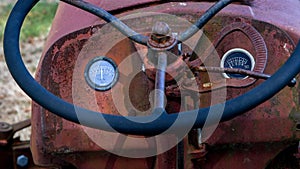 Close up from old rusty tractor