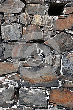 Close-up of old stone wall