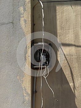 Old switch on cement wall