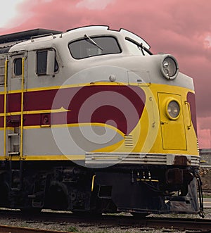 Close-up of a old train