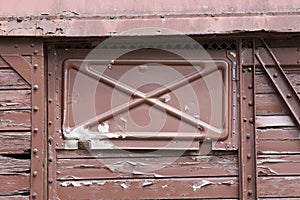 Close-up of an old train wagon