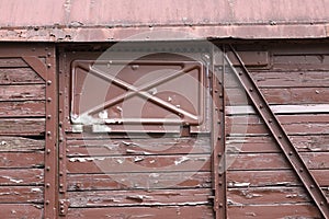 Close-up of an old train wagon