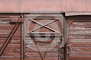 Close-up of an old train wagon