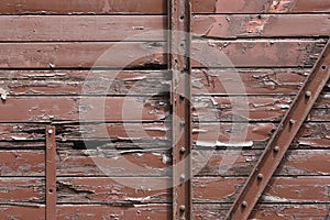 Close-up of an old train wagon