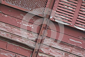 Close-up of an old train wagon