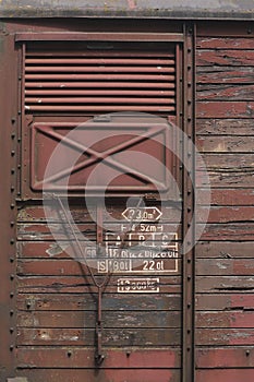 Close-up of an old train wagon