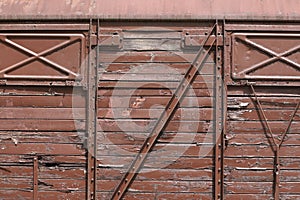 Close-up of an old train wagon