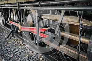 .Close up of old train wheels