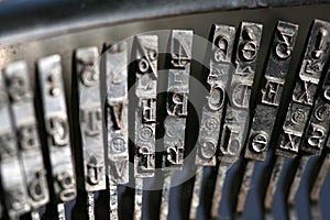 Close up of old typewriter