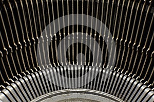 Close up of old typewriter plates strikers.