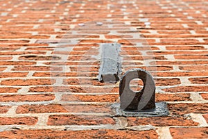 Close-up of old vintage brick wall